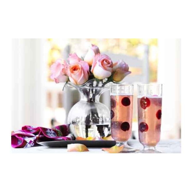 Vietri Hibiscus Glass Small Fluted Vase | Clear  2