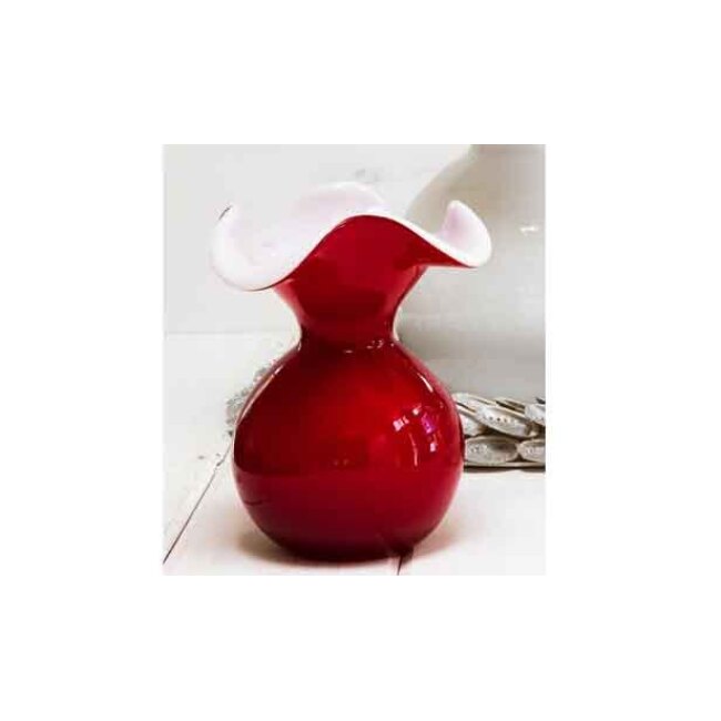Vietri Hibiscus Glass Red Small Vase 2
