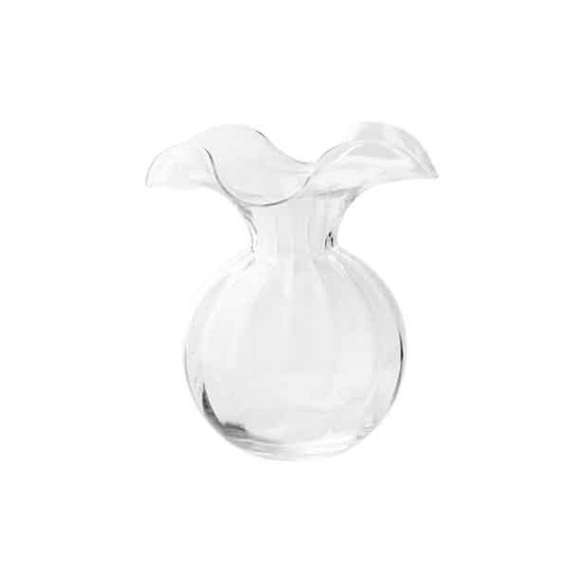 Vietri Hibiscus Glass Clear Medium Fluted Vase