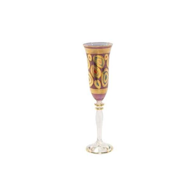 Vietri Regalia Champagne Flute - Purple