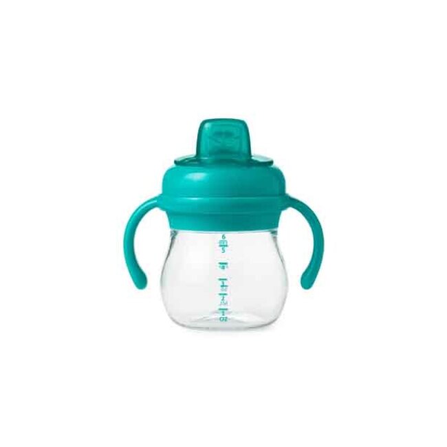 OXO Tot Transitions Straw Cup with Removable Handles Teal 6 Ounce