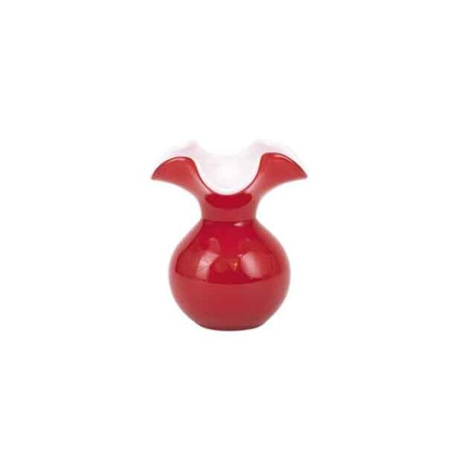 Vietri Hibiscus Glass Red Bud Vase