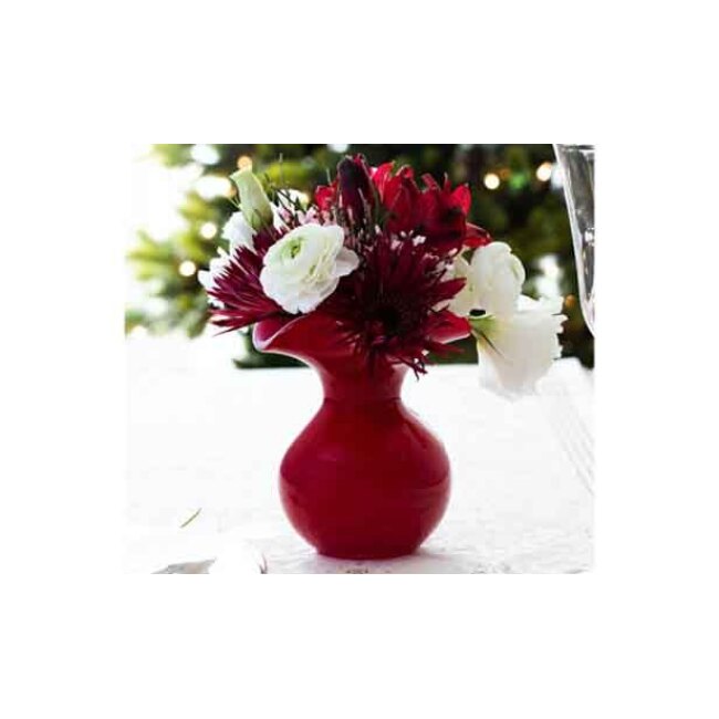 Vietri Hibiscus Glass Red Bud Vase 1