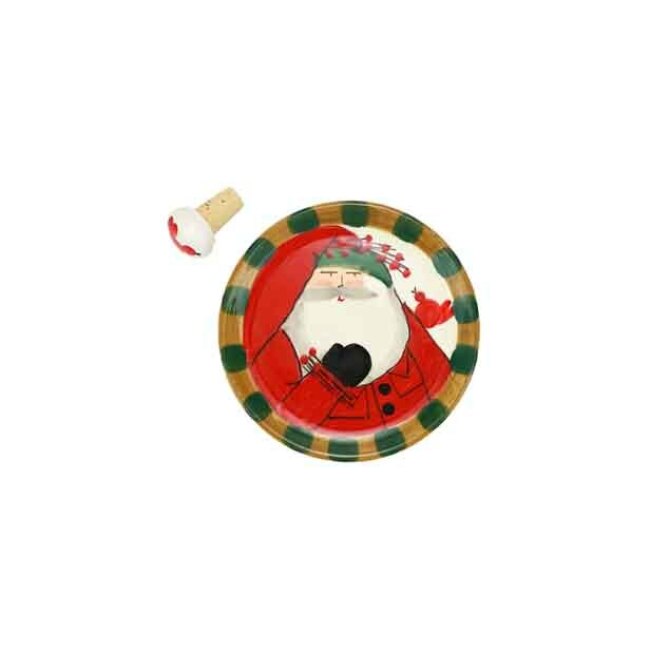Product Vietri Old St. Nick Canapé Plate w/ Cork Stopper