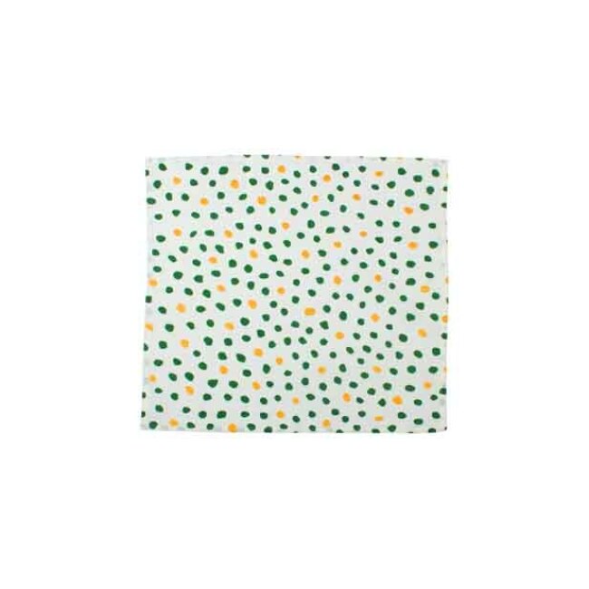 Vietri Bohemian Linens Dot Green/Gold Napkins | Set of 4