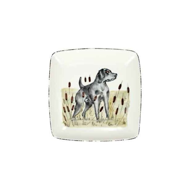 Product Vietri Wildlife Black Hunting Dog Square Platter