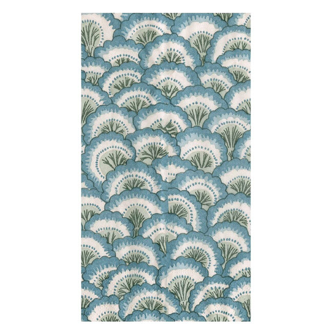 Product Caspari Pontchartrain Scallop Blue Guest Towel Napkins (folded)