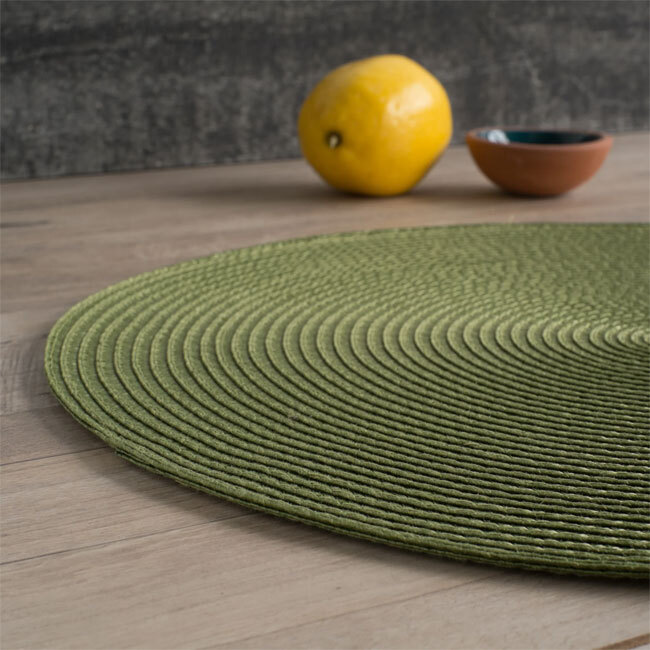 Now Designs Disko Fir Green Round Placemat