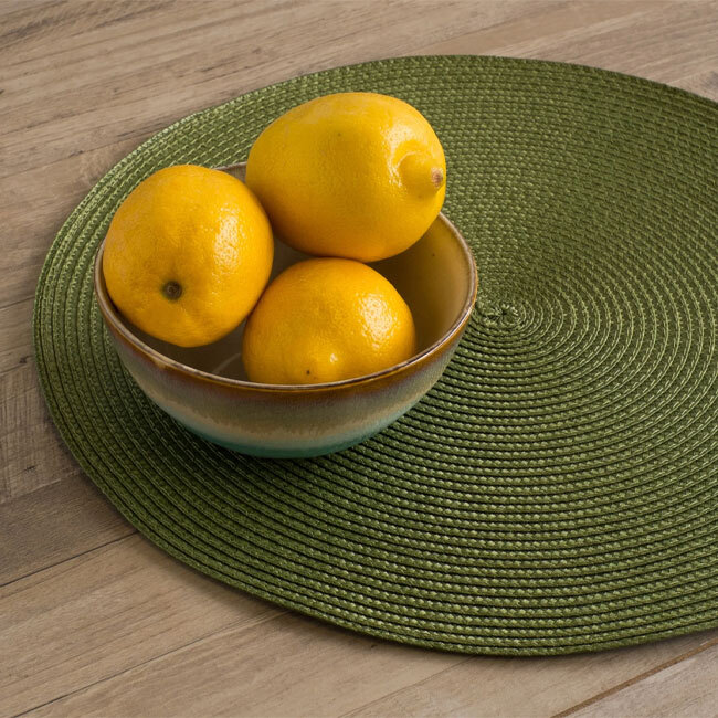 Now Designs Disko Fir Green Round Placemat