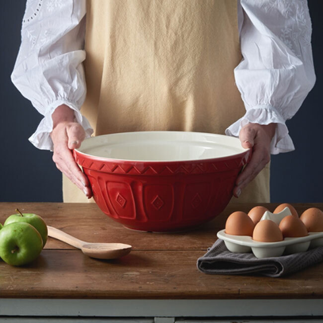 Mason Cash s12 Mixing Bowl - 17-Cup | Original Cane | Color Mix - Red