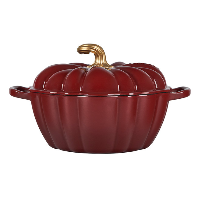 Le Creuset 4 Qt. Cast Iron Cocotte Figural Pumpkin Cocotte with Figural Knob | Rhone - Side