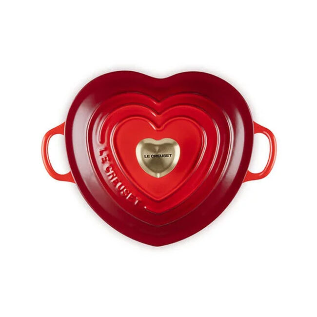 Product Le Creuset Shallow Heart Cocotte with Light Gold Heart Knob | 1.25 Qt.