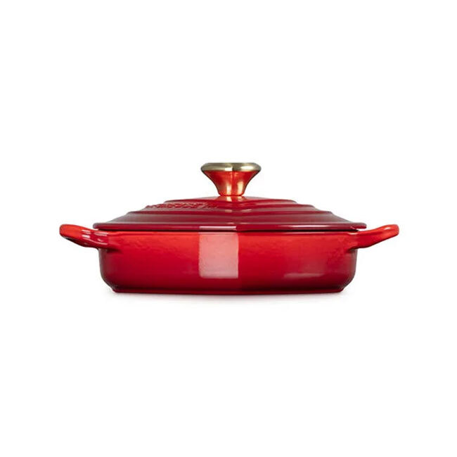 Le Creuset Shallow Heart Cocotte with Light Gold Heart Knob | 1.25 Qt.