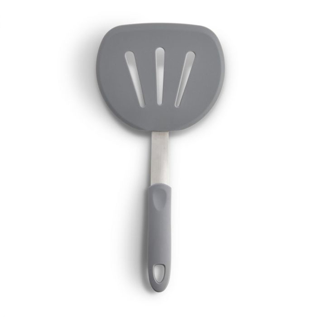 Product HIC | Wide Slotted Non-Stick Flexible Spatula | Gray