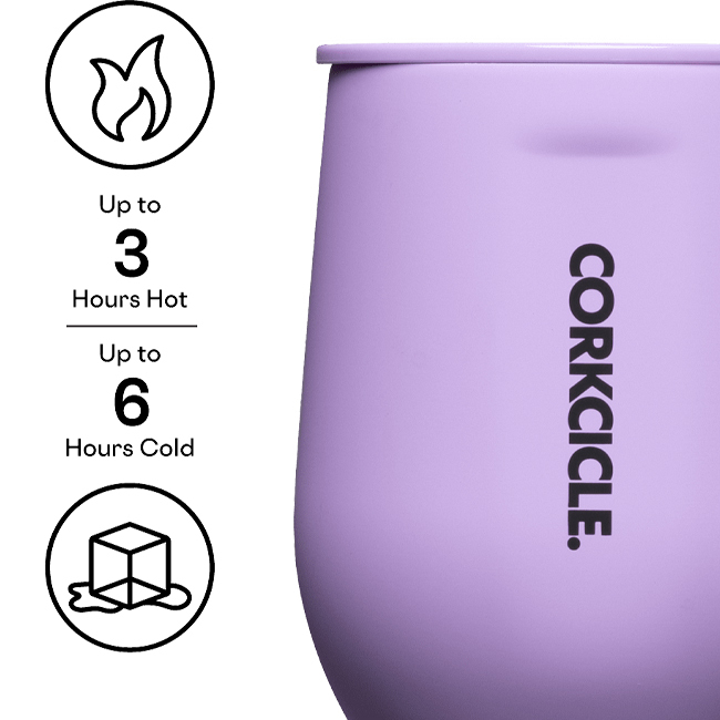 Corkcicle Neon Lights - 12 oz. Stemless Wine Glass | Sun Soaked Lilac