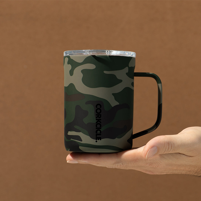 Corkcicle 16 oz Woodland Camo Coffee Mug