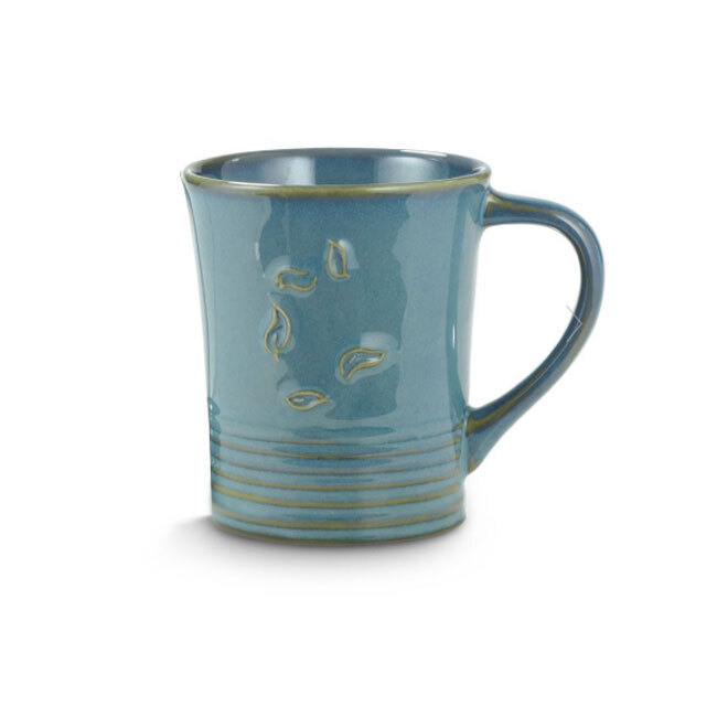 Republic of Tea | Sky Blue Dancing Leaves Mug