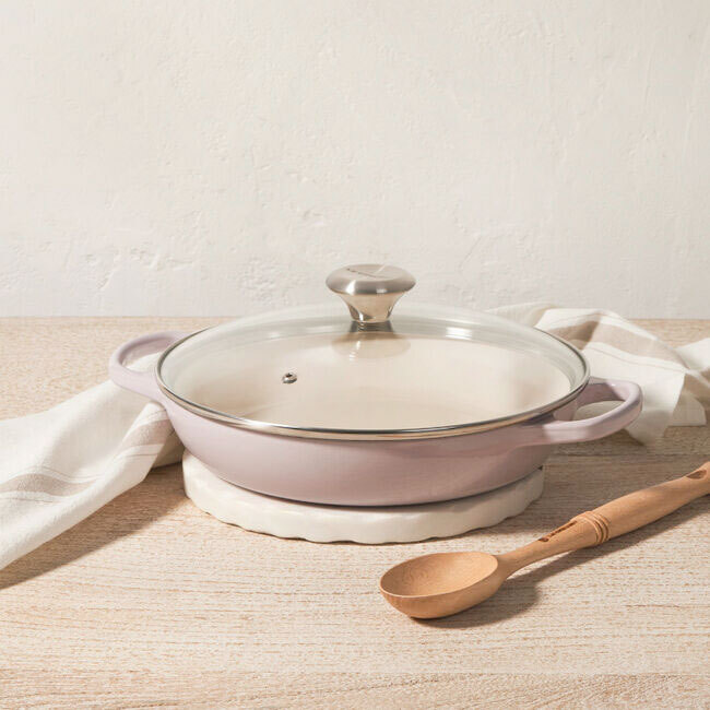 Le Creuset Signature 2.25 Qt. Enameled Cast Iron Braiser with Glass Lid - lifestyle