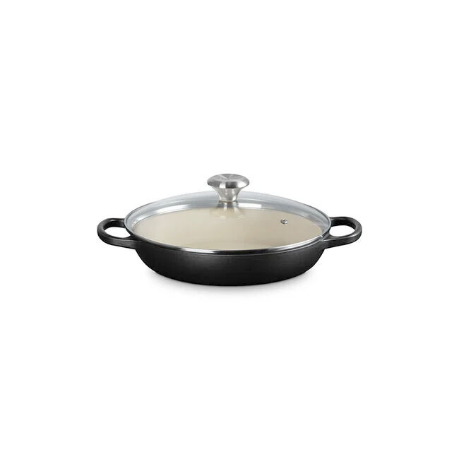Le Creuset Signature 2.25 Qt. Enameled Cast Iron Braiser with Glass Lid | Licorice