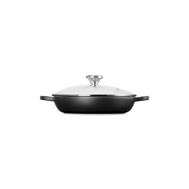 Le Creuset Signature 2.25 Qt. Enameled Cast Iron Braiser with Glass Lid | Licorice
