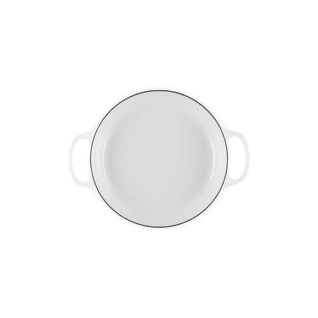 Le Creuset Signature 2.25 Qt. Enameled Cast Iron Braiser with Glass Lid | White
