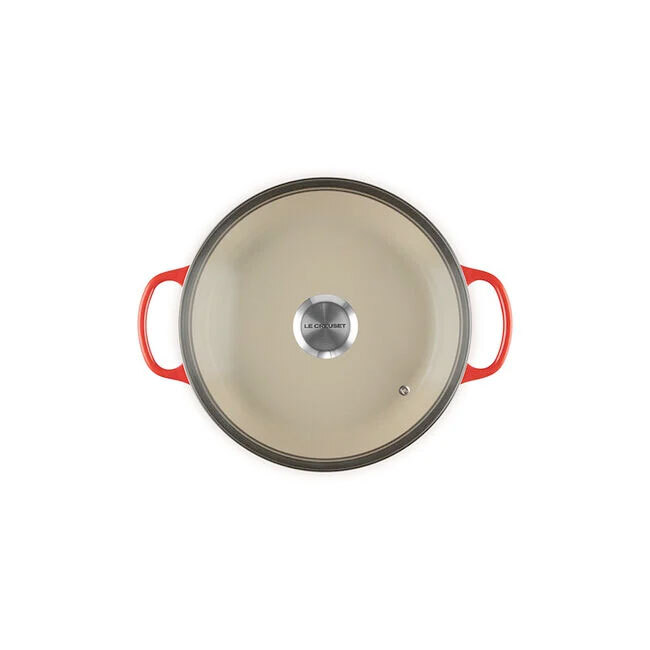 Le Creuset Signature 2.25 Qt. Enameled Cast Iron Braiser with Glass Lid | Cerise