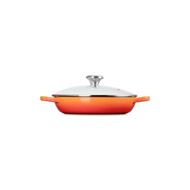 Le Creuset Signature 2.25 Qt. Enameled Cast Iron Braiser with Glass Lid | Flame
