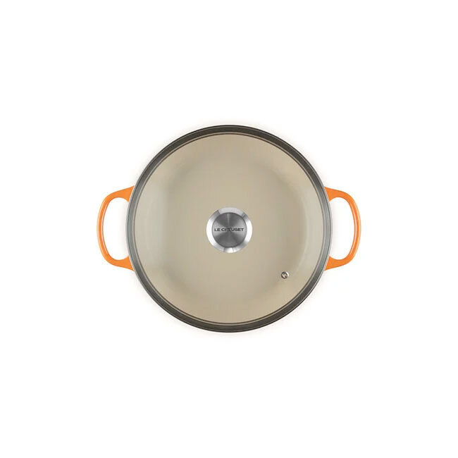 Le Creuset Signature 2.25 Qt. Enameled Cast Iron Braiser with Glass Lid | Flame