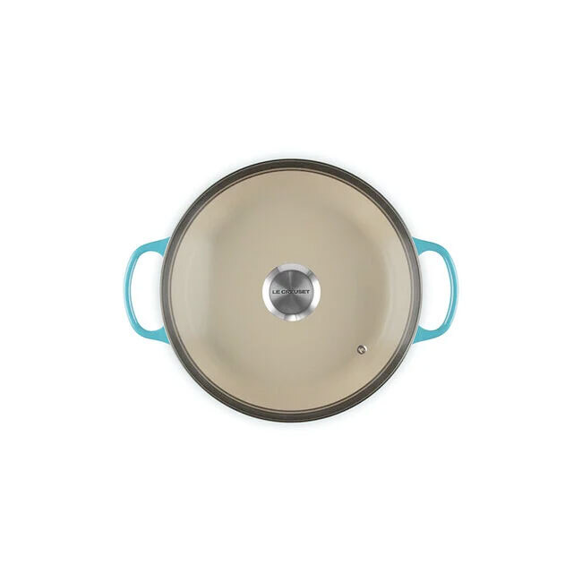 Le Creuset Signature 2.25 Qt. Enameled Cast Iron Braiser with Glass Lid | Caribbean