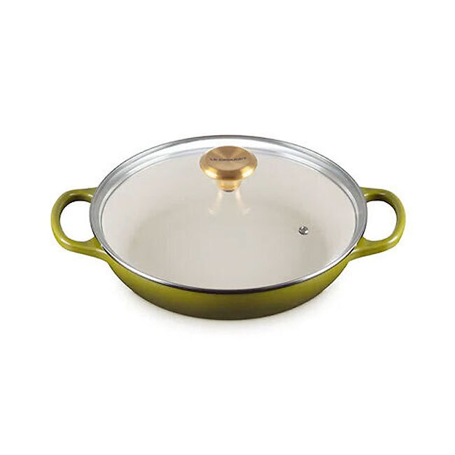Product Le Creuset Signature 2.25 Qt. Enameled Cast Iron Braiser with Glass Lid | Olive
