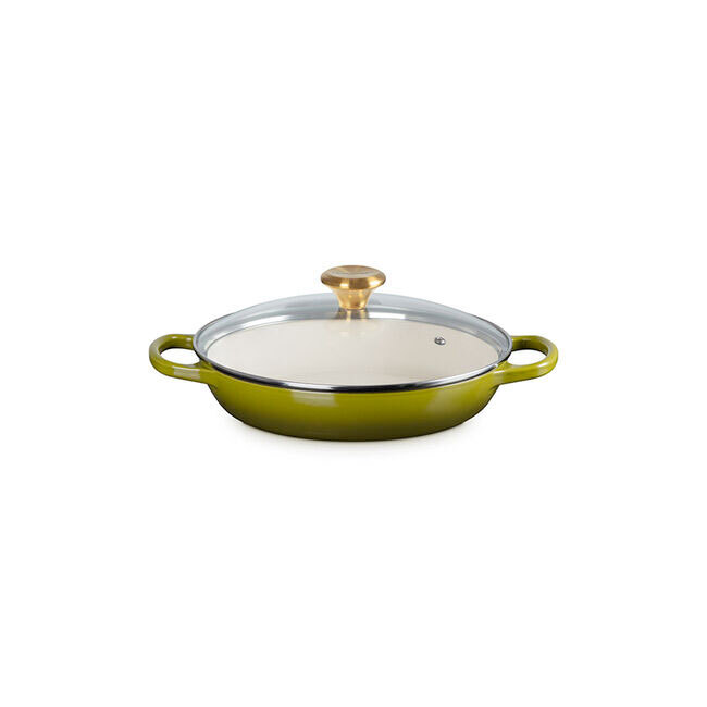 Le Creuset Signature 2.25 Qt. Enameled Cast Iron Braiser with Glass Lid | Olive