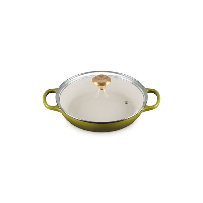 Le Creuset Signature 2.25 Qt. Enameled Cast Iron Braiser with Glass Lid | Olive