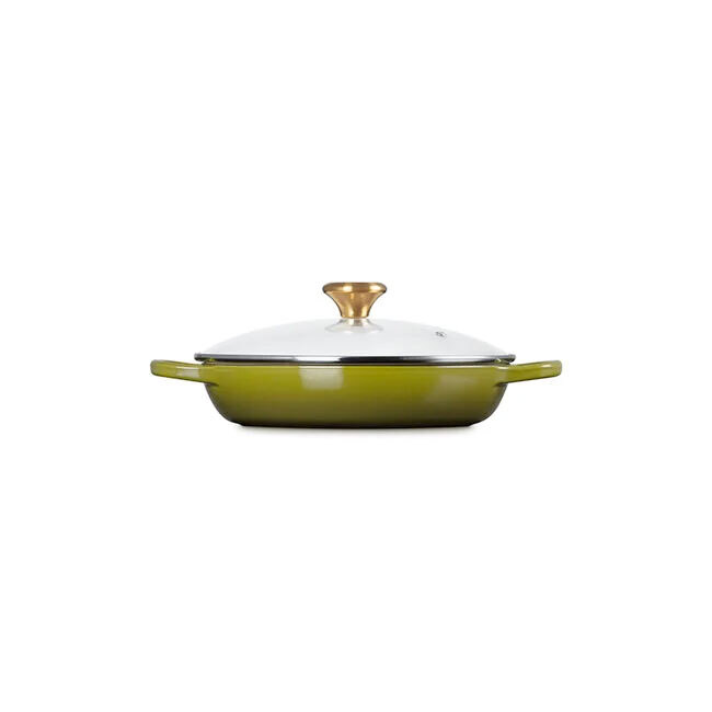 Le Creuset Signature 2.25 Qt. Enameled Cast Iron Braiser with Glass Lid | Olive