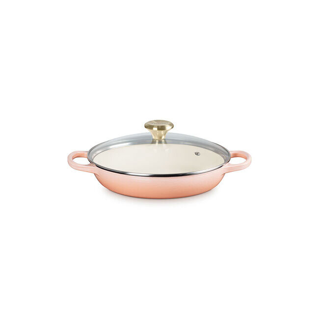 Le Creuset Signature 2.25 Qt. Enameled Cast Iron Braiser with Glass Lid | Pêche