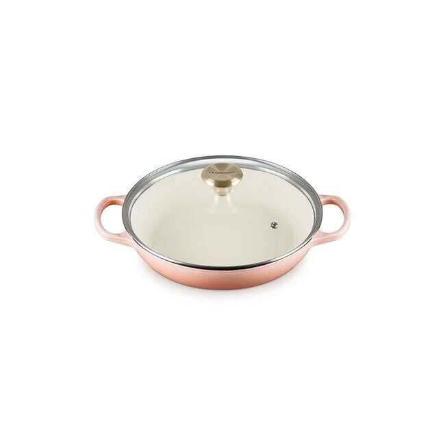 Le Creuset Signature 2.25 Qt. Enameled Cast Iron Braiser with Glass Lid | Pêche