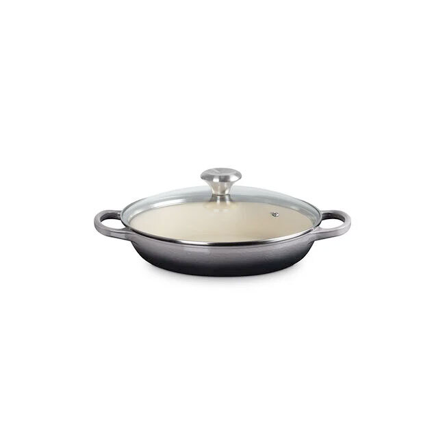 Le Creuset Signature 2.25 Qt. Enameled Cast Iron Braiser with Glass Lid | Oyster