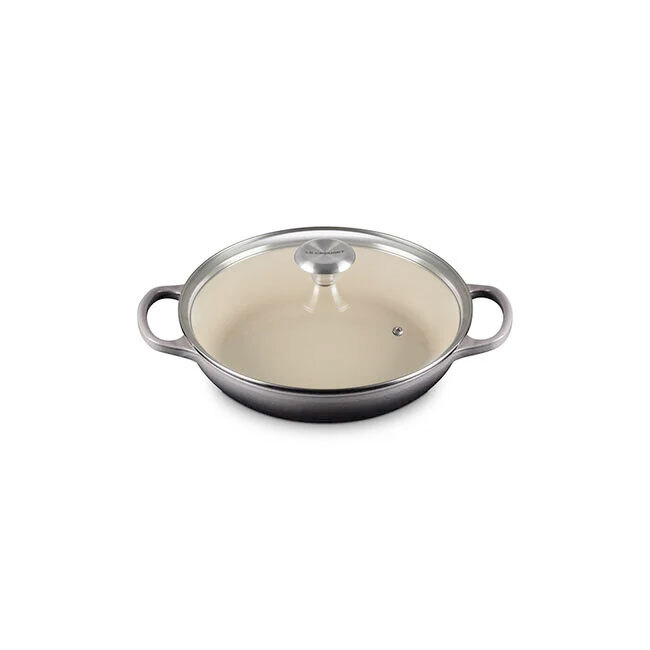 Le Creuset Signature 2.25 Qt. Enameled Cast Iron Braiser with Glass Lid | Oyster