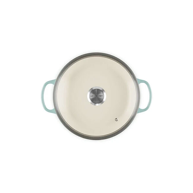 Le Creuset Signature 2.25 Qt. Enameled Cast Iron Braiser with Glass Lid | Sea Salt
