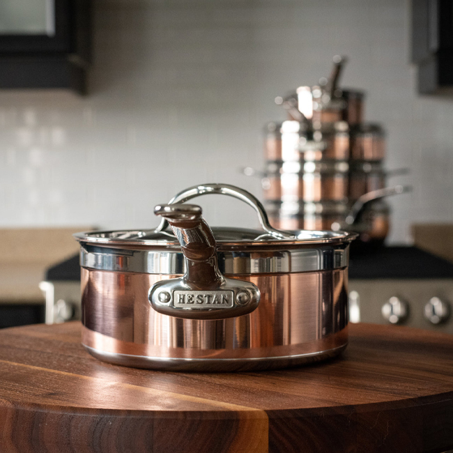 Hestan CopperBond® Copper Induction 1.5 Qt. Covered Saucepan - lifestyle