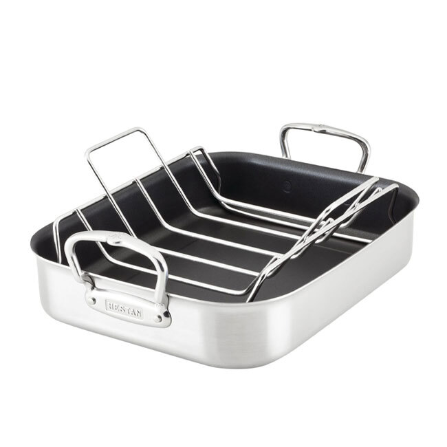 Hestan Provisions 14.5-inch Classic Clad Nonstick Roaster with Rack