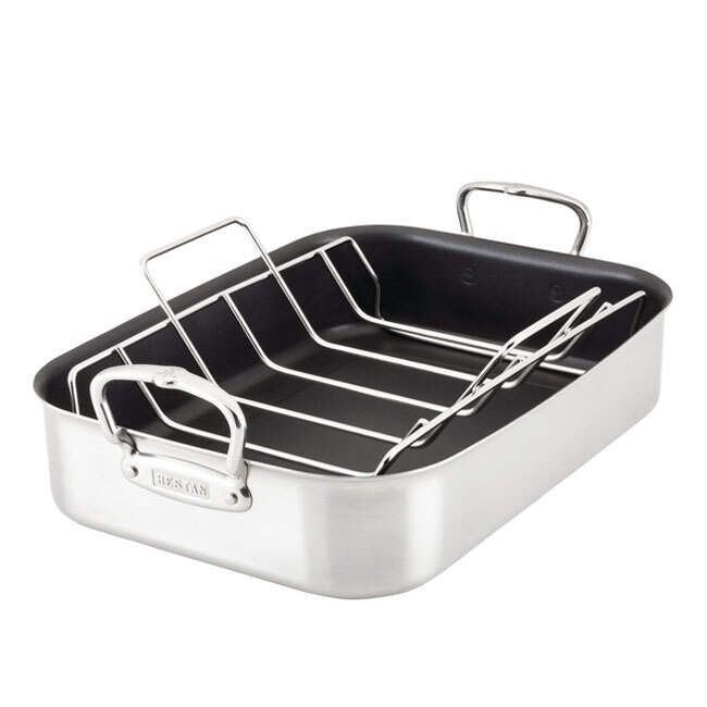 Product Hestan Provisions 16.5-inch Classic Clad Nonstick Roaster with Rack
