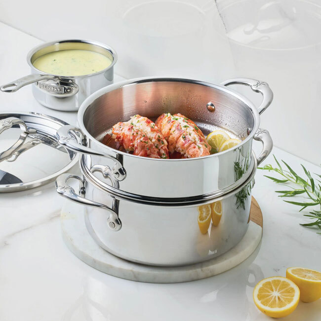 Hestan ProBond® Luxe™ Polished Clad Stainless Steel 3-Qt. Soup Pot & Steamer Set