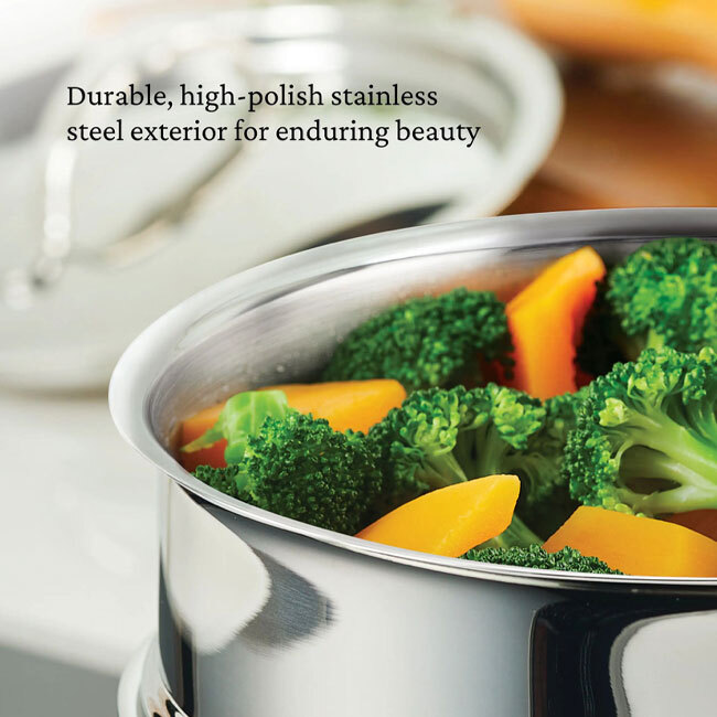 Hestan ProBond® Luxe™ Polished Clad Stainless Steel 3-Qt. Soup Pot & Steamer Set