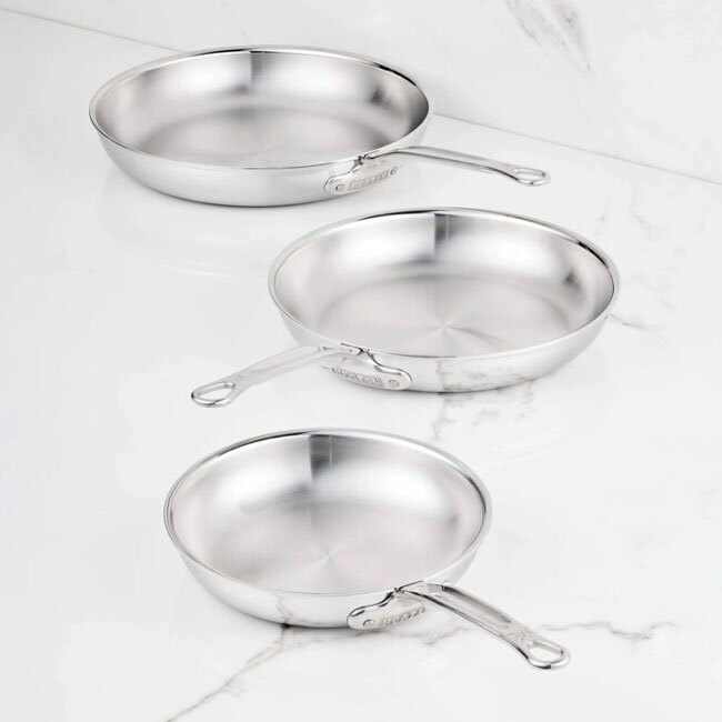 Product Hestan ProBond® Luxe™ Polished Clad Stainless Steel Skillets | Set of 3