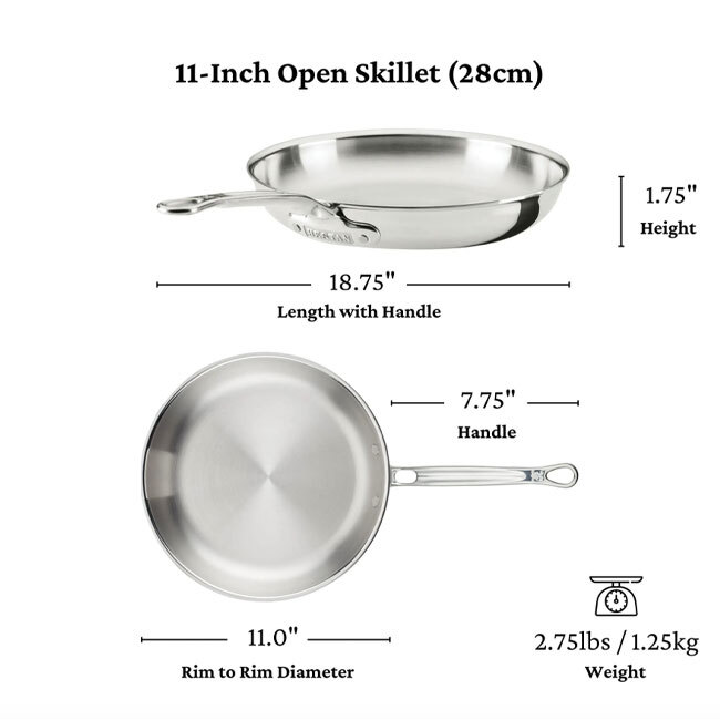 Hestan ProBond® Luxe™ Polished Clad Stainless Steel Skillets | Set of 3