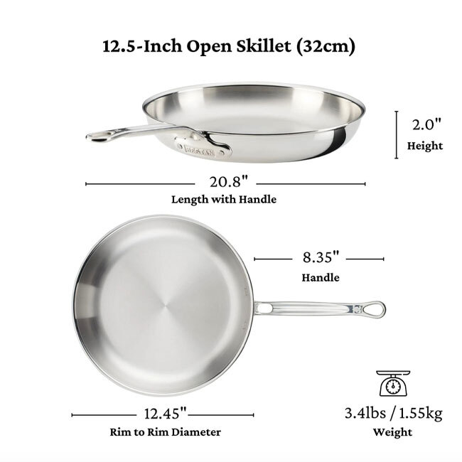 Hestan ProBond® Luxe™ Polished Clad Stainless Steel Skillets | Set of 3