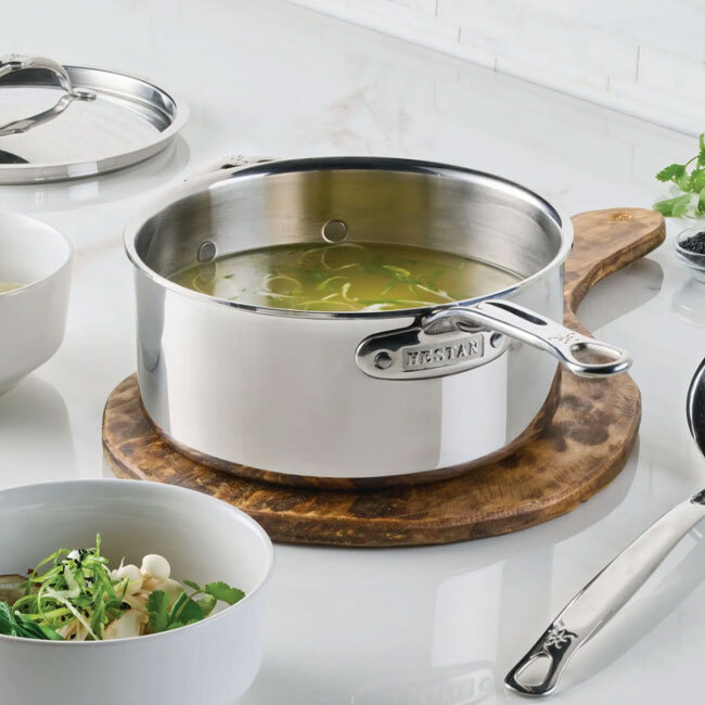 Hestan ProBond® Luxe™ Polished Clad Stainless Steel 2.0 Qt Saucepan w/Lid