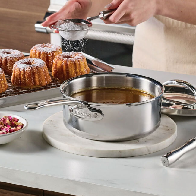 Hestan ProBond® Luxe™ Polished Clad Stainless Steel 2.0 Qt Saucepan w/Lid