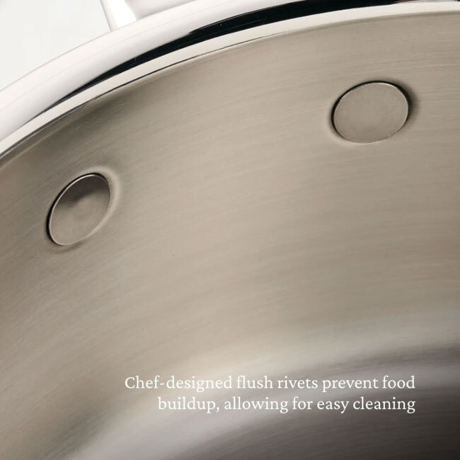 Hestan ProBond® Luxe™ Polished Clad Stainless Steel 3 Qt. Soup Pot w/Lid - rivets