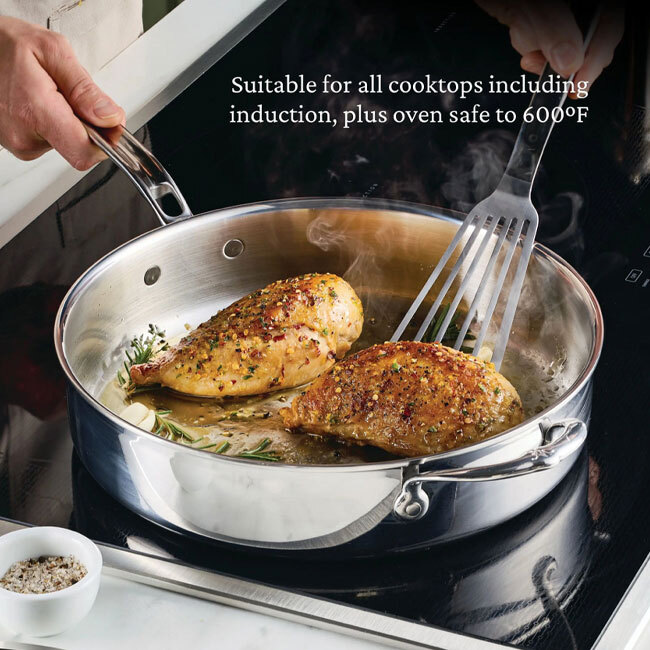 Hestan ProBond® Luxe™ Polished Clad Stainless Steel 3.5 Qt. Sauté Pan w/Lid